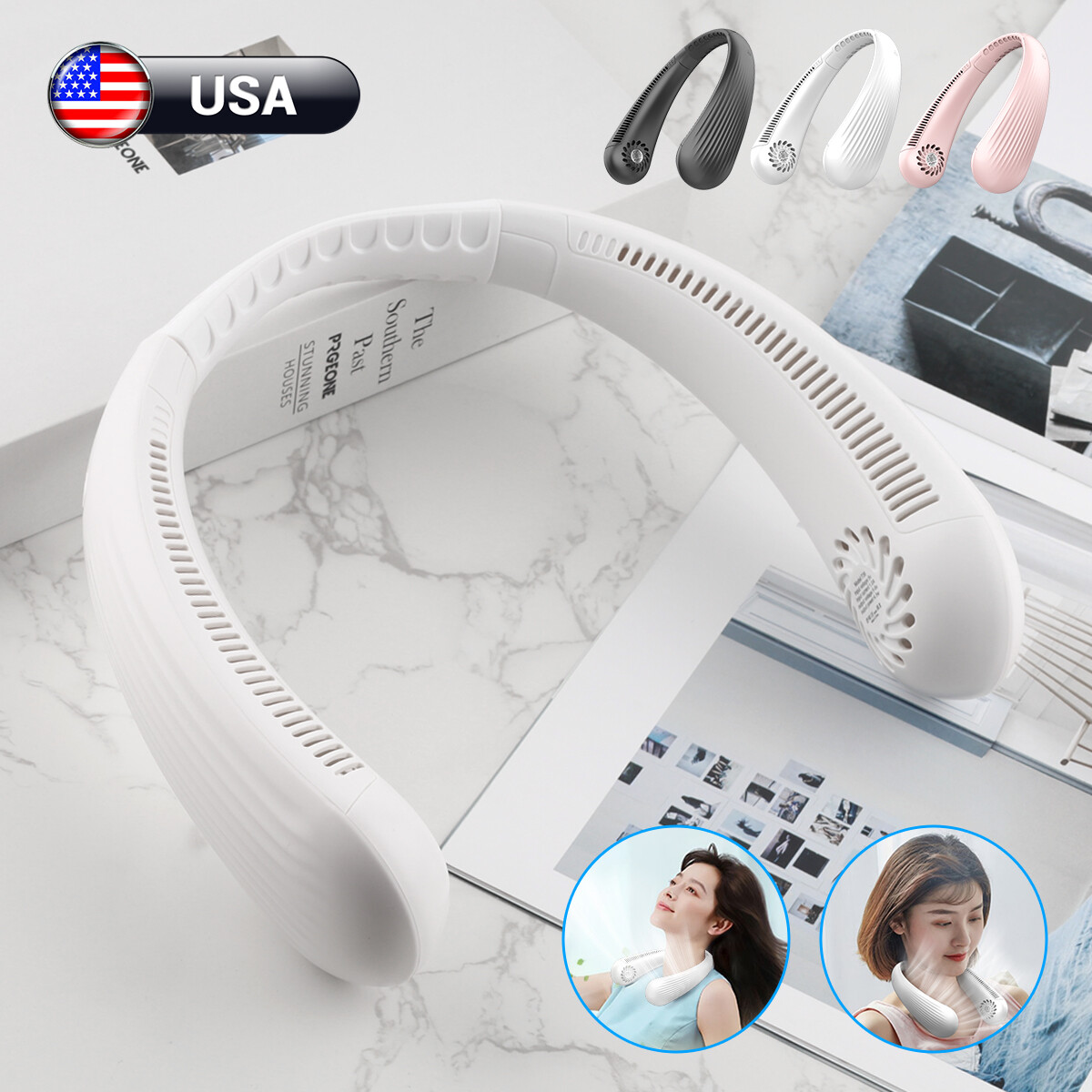 3-speed Mini Neck Fan Handsfree Usb New