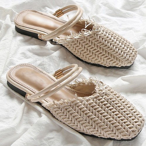 woven straw sandals