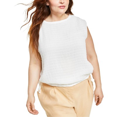 Женская белая блузка с галстуком-бабочкой на талии от Calvin Klein Плюс 0X BHFO 4835