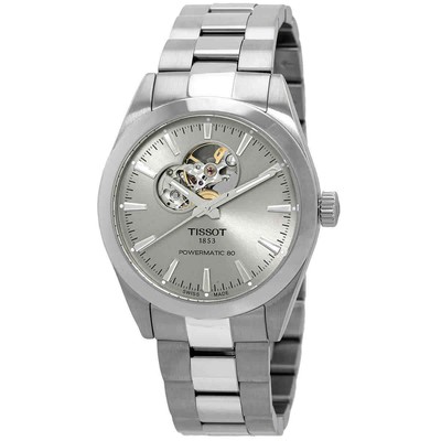 Pre-owned Tissot Gentleman Powermatic Automatic Rhodium Dial Watch T127.407.11.081.00