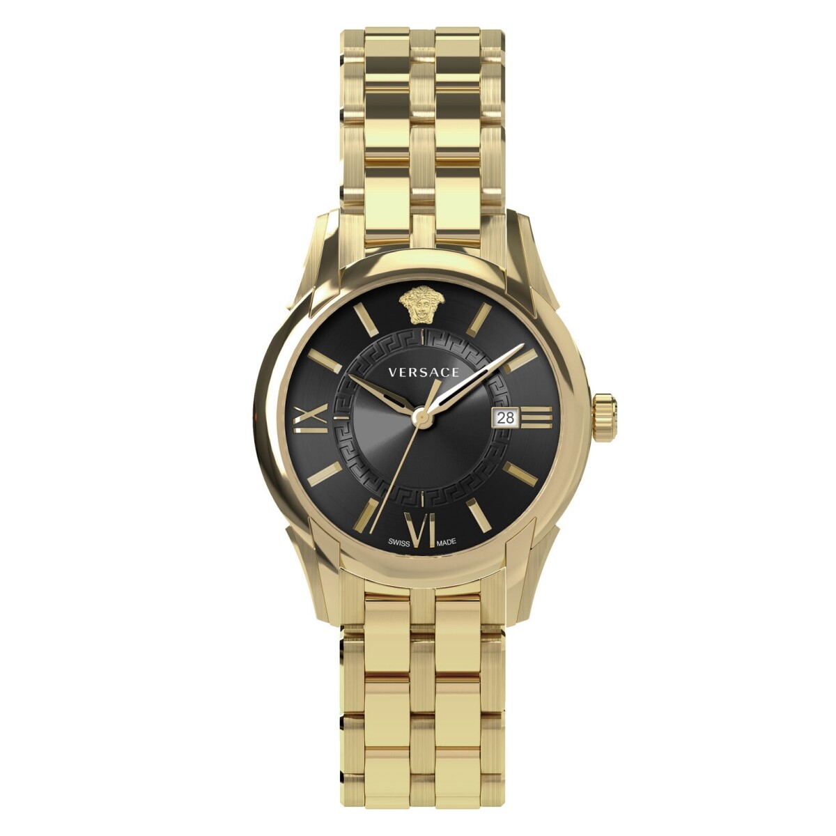 Pre-owned Versace Men Watch Stainless Steel Apollo Veua00820