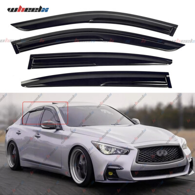 FOR 2014-24 INFINITI Q50 M STYLE AERO 3D WAVY WINDOW VISOR RAIN GUARD DEFLECTOR