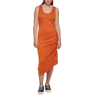

Karl Lagerfeld Paris Женское оранжевое платье миди из икры с рюшами  BHFO 2304, Rust