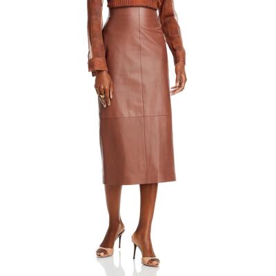 Женская коричневая юбка-карандаш из овечьей кожи Lafayette 148 New York 10 BHFO 7989