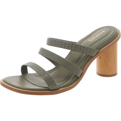 KAANAS Womens       Green Slip On Sandal Block Heel 9 Medium (B,M) BHFO 9822