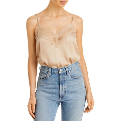 ASTR the Label Женский топ-боди на бретелях с кружевной отделкой Lotus бежевого цвета XS BHFO 6394