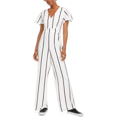 

Женский дневной комбинезон Crystal Doll с белой завязкой на талии и V-образным вырезом для юниоров  BHFO 9570, Ivory/black