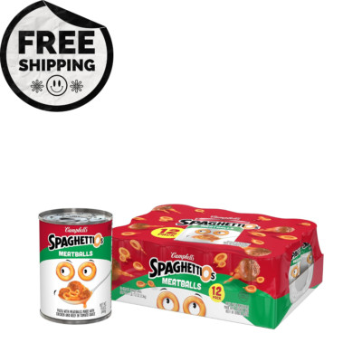 SpaghettiOs Canned Pasta with Meatballs, 15.6 oz Can (Pack of 12)