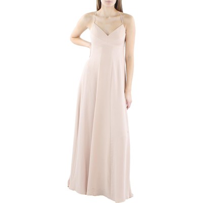 BCBGMAXAZRIA Женское бежевое открытое черное вечернее платье на бретелях 10 BHFO 3289