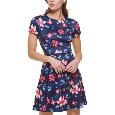 Женское темно-синее коктейльное мини-летнее платье-клеш Vince Camuto 14 BHFO 5528