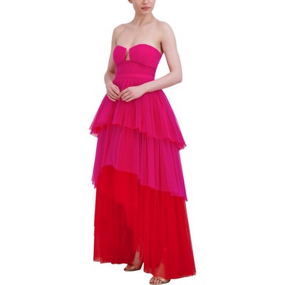 BCBGMAXAZRIA Женское тюлевое длинное вечернее платье для выпускного вечера BHFO 6336