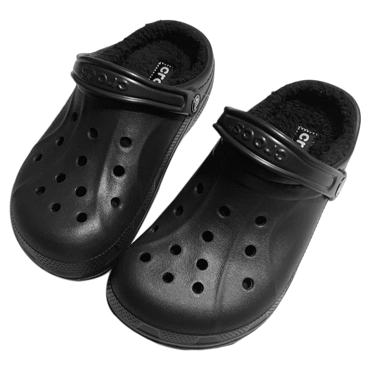 black crocs with fur