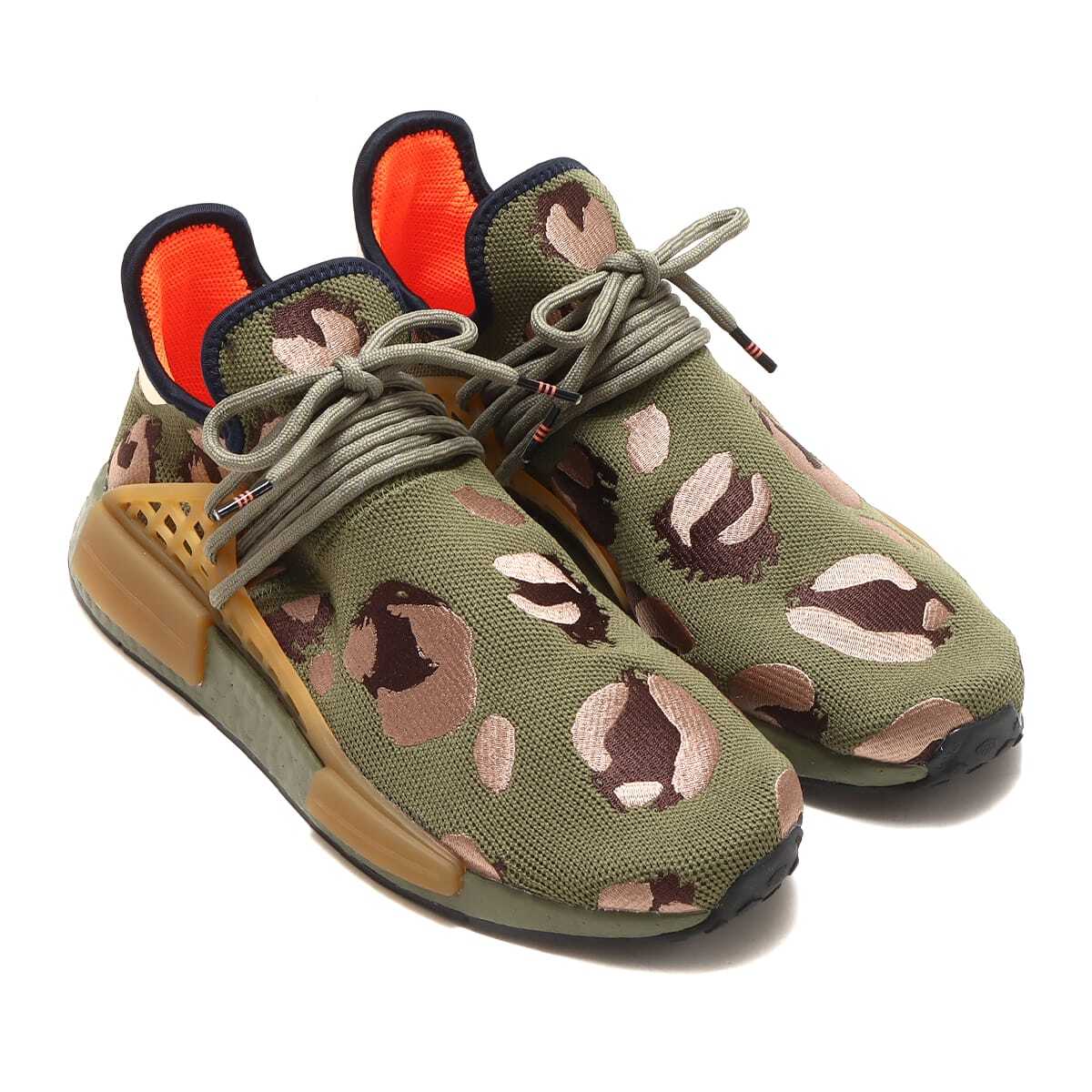 ADIDAS ORIGINALS ADIDAS HU NMD FOCUS OLIVE ORANGE BROWN HQ9148 MEN'S SIZE