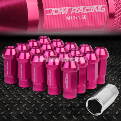 НАБОР ГАЕК JDM ИЗ РОЗОВОГО АЛЮМИНИЯ ОТКРЫТОГО ТИПА С 20 НАКОНЕЧНИКАМИ + АДАПТЕР M12X1,5 ДИАМЕТРОМ 25 ММ/ ВЫСОТОЙ 50 ММ