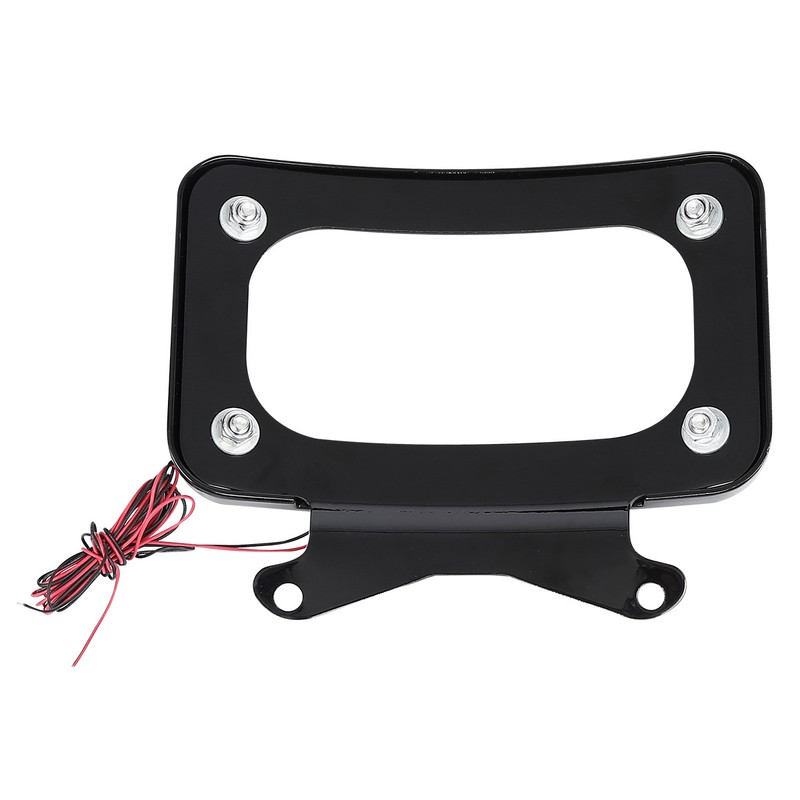 Rear Curved License Plate Frame W/LED Light For Harley Touring Street