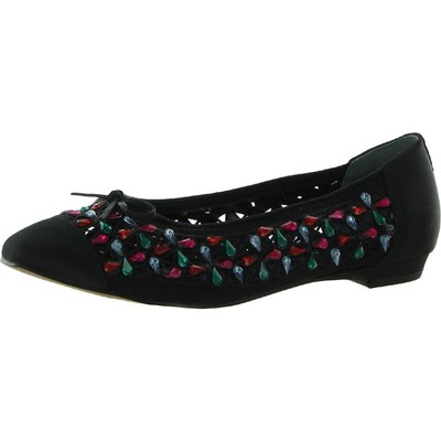 

J. Renee Женские черные атласные балетки Rallia 8,5 Medium (B,M) BHFO 5719, Black/bright multi satin