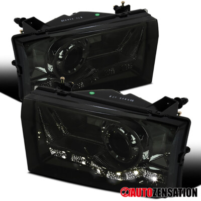 Fit 1999-2004 Ford F250 F350 Excursion 99-04 Smoke Projector Headlights w/ LED