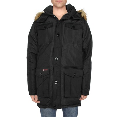 

Canada Weather Gear Mens Black Warm Winter Parka Coat Outerwear  BHFO 5495, Черный, OMCW373