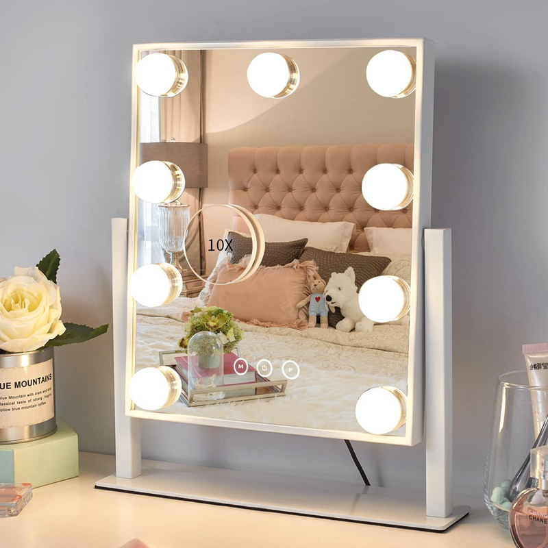 Mirror with Lights Vanity 9 Dimmable Bulbs Bed Room Bedroom 3 Color Lighting