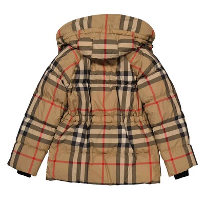 Pre-owned Burberry Recycled Polyester Check Print Puffer Jacket In Multicolor