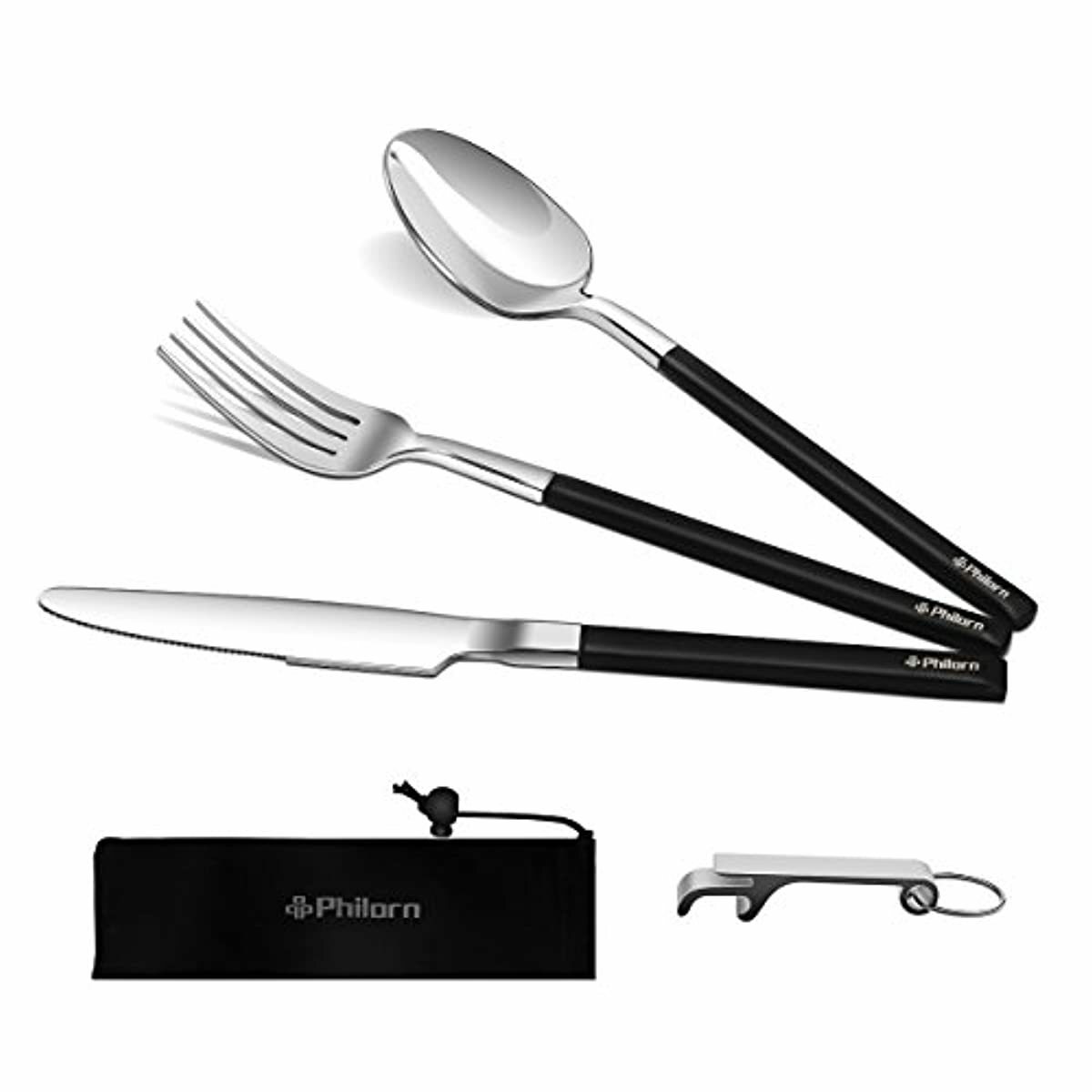 Titanium Camping Cutlery Utensils Sporks Portable Set Thick Flatware for Picnic