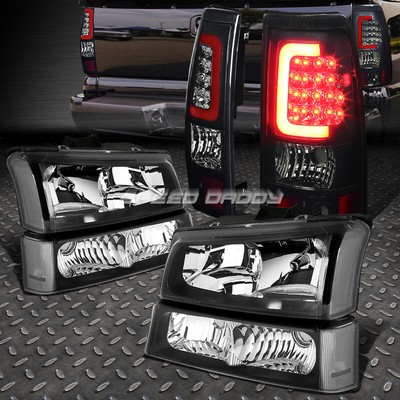 ЧЕРНАЯ ФАРА + ЧЕТКИЙ СИГНАЛ + КОПЧЕНЫЙ 3D ОПТИЧЕСКИЙ СВЕТОДИОДНЫЙ ЗАДНИЙ ФОНАРЬ ДЛЯ 03-07 SILVERADO