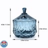 EWEIGEER 8oz Glass Candy Dish with Lid,Small Crystal Candy Jar,Apothecary Jar for Cotton Balls,Q Tips, Small Accessories,Office,Bathroom,Dining Room Organizer(Gray)