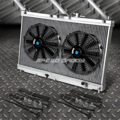 2-РЯДНЫЙ АЛЮМИНИЕВЫЙ РАДИАТОР + КОМПЛЕКТ ИЗ 2X9 ВЕНТИЛЯТОРОВ ДЛЯ 90-93 ACCORD CB/92-96 PRELUDE BB ОБЪЕМОМ 2,2 л