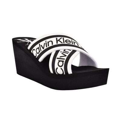 

Calvin Klein Jeans Womens Resort B/W Сандалии на танкетке 8.5 Medium (B,M) BHFO 4667, White multi sy, Resort