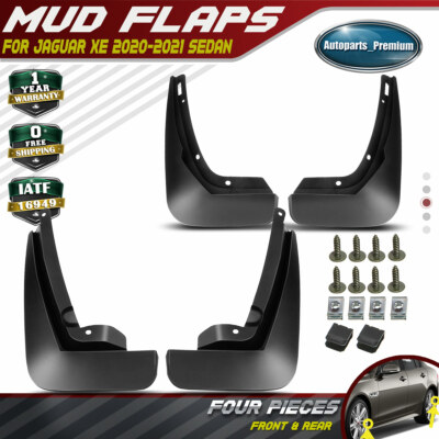 4Pcs Front & Rear Splash Guards Mud Flaps Molded for Jaguar XE Sedan 2020 2021