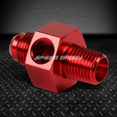 КРАСНЫЙ 6-УГОЛЬНЫЙ ФИТИНГ/ПЕРЕХОДНИК ДЛЯ ПЕРЕБОРКИ 1/4 NPT + ПОРТ ДАВЛЕНИЯ/ТЕМПЕРАТУРЫ 1/8