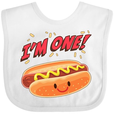 Inktastic Im One! Hot Dog First Birthday Baby Bib Birthdays 1st Turning Years
