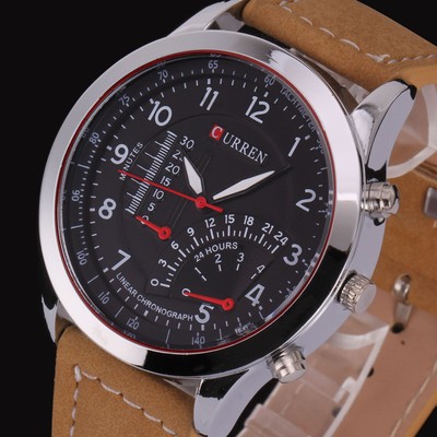 CURREN Military Men39s Leather Bracelet Sport Quartz Analog Wrist Watch