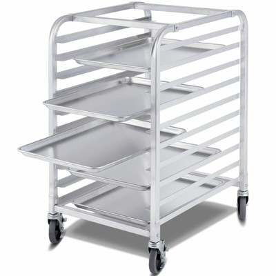 Costway 10 Sheet Aluminum Bakery Rack Rolling Commercial Cookie Bun Pan Kitchen
