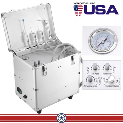 Newly Portable Dental Mobile Delivery Unit System+ Suction +Air Compressor