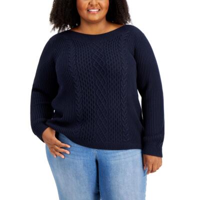 

Женская рубашка Tommy Hilfiger Cate Navy с круглым вырезом и свитер плюс  BHFO 7892, Sky captain