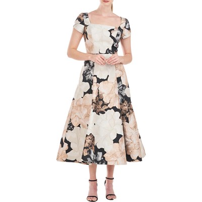 Коктейльное и вечернее платье Kay Unger New York Womens Hollts черного цвета и цвета слоновой Кости 4 3563