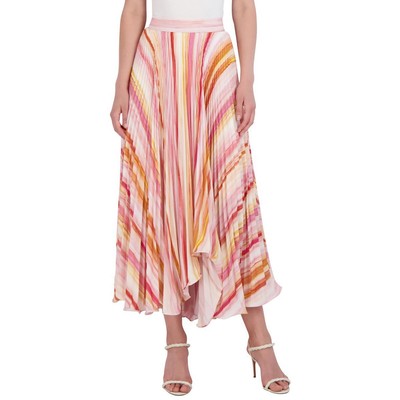 Женская оранжевая плиссированная юбка миди до середины икры BCBGMAXAZRIA XS BHFO 2471