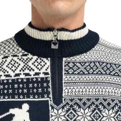 Pre-owned Dale Of Norway Ol History Sweater - Men's Navy/off White/raspberry, M
