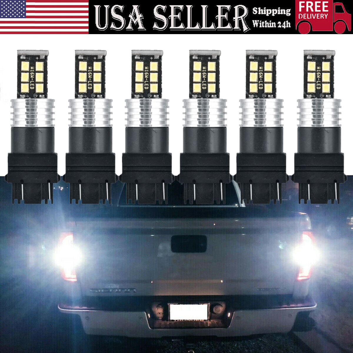 2-6pcs 3157 LED White Daytime Running Light Bulb DRL for Chevy Silverado 1500