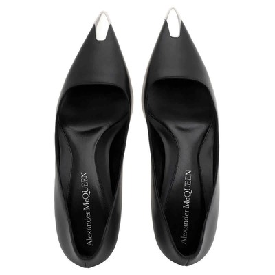 Pre-owned Alexander Mcqueen Black Leather Punk Pumps