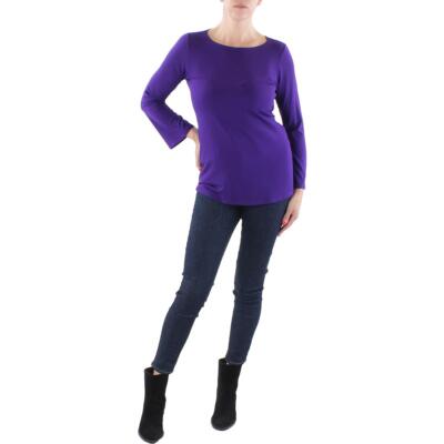 

Женский фиолетовый однотонный пуловер Eileen Fisher, рубашка  BHFO 5258, Dark purple