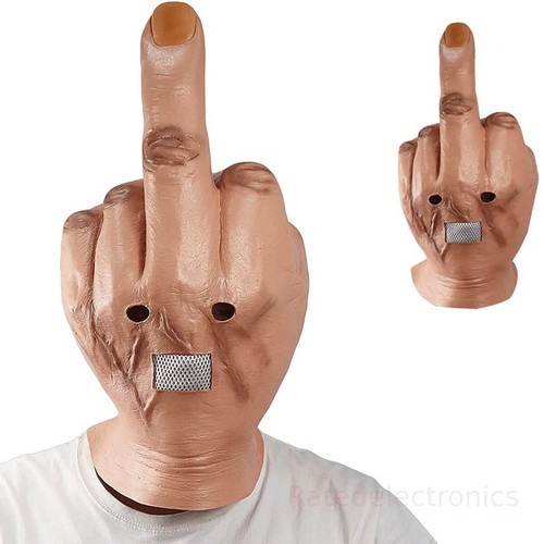 Despise Middle Finger Halloween Mask Latex Full Head Finger Latex Costume Props
