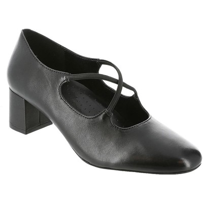 Женские демисезонные черные кожаные туфли Mary Janes Trotters шириной 8,5 см (C, D, W) BHFO 0770