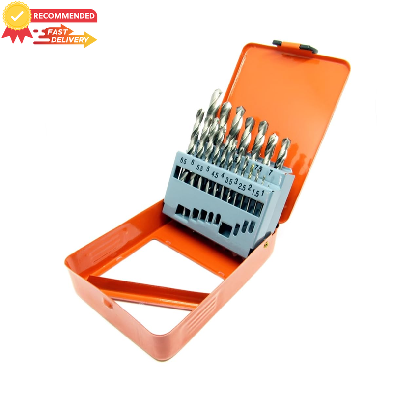 19PCS HSS Twist Drill Bit Set 1-10mm, High-Speed Steel, Metal Wood Plastic