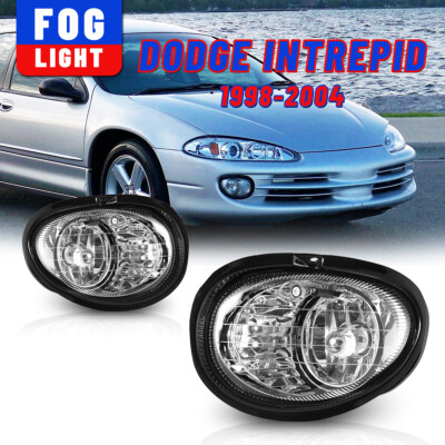 For 98-04 Dodge Intrepid Fog Light Clear Lens Bumper Front Lamp Replacement PAIR