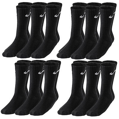 12 Paar NIKE Socken Value Crew schwarz 34-50 12er Pack Sportsocken Vorteilspack