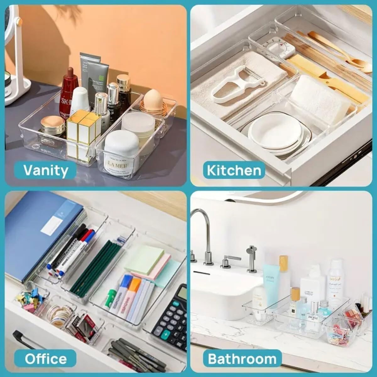 Clear PET storage tray set — view 16