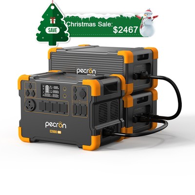 pecron E2000LFP Portable Power Station Expandable 8604Wh with 2xExternal Battery