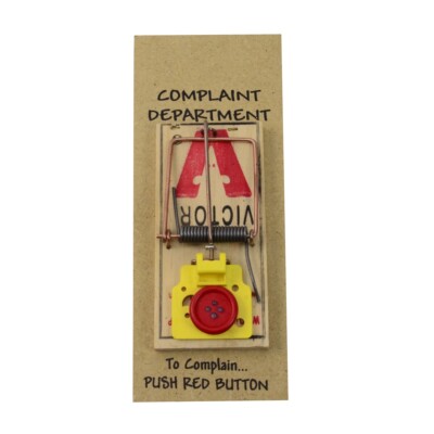 Complaint Department Mouse Trap Desk Display 3D Sign Funny Office Prank Gag Gift